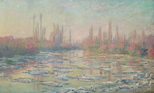 Obraz na plátně The Thaw on the Seine, near Vetheuil, 1880