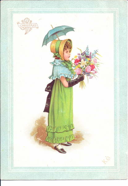 Obraz na plátně A Victorian greeting card of children in fancy costume dancing