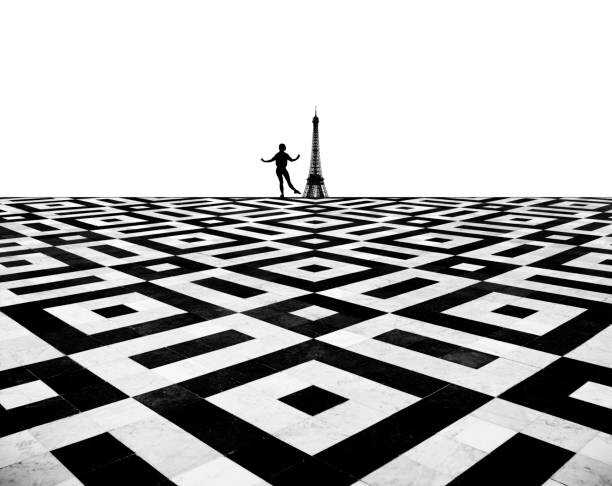 Obraz na plátně Ballet dancer in abstract background