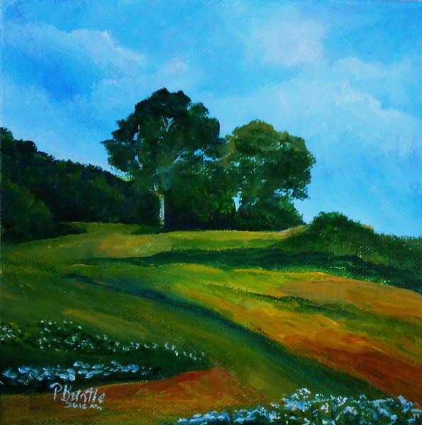 Obraz na plátně Bleuets vers Thiotte, 2016