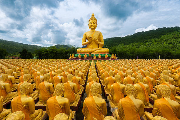 Obraz na plátně Buddha statue in temple at Thailand