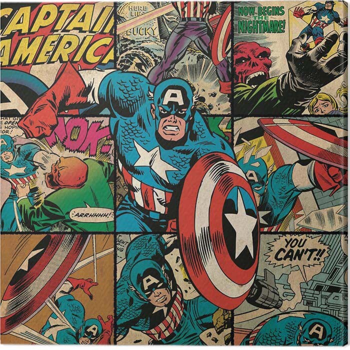 Obraz na plátně Captain America - Squares