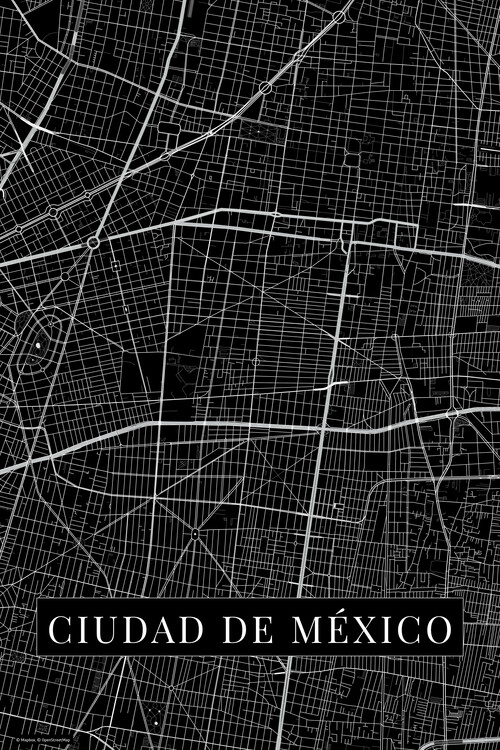 Obraz na plátně Ciudad de México black
