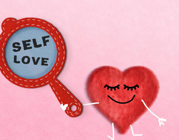 Obraz na plátně conceptual image of self love-Cartoon heart