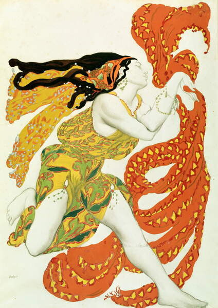 Obraz na plátně Costume design for a bacchante in 'Narcisse' by Tcherepnin, 1911