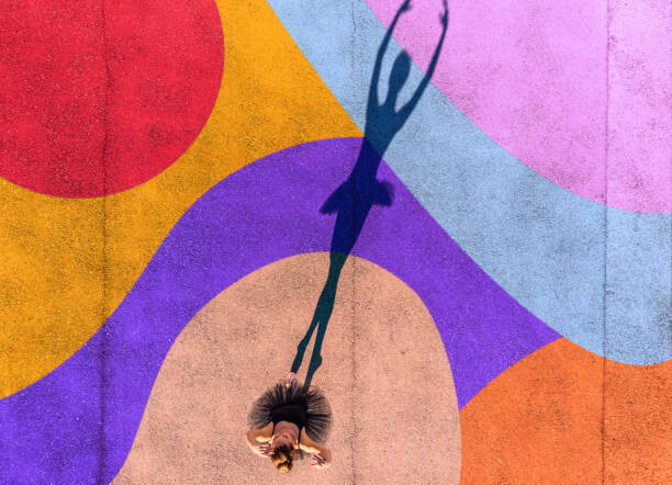 Obraz na plátně Directly above view of ballerina dancing