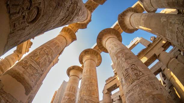 Obraz na plátně Fish-eye view of Great Hypostyle Hall