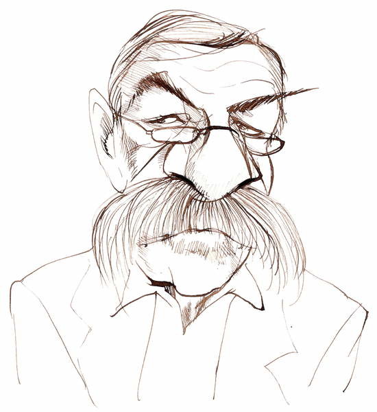 Obraz na plátně Günter Grass, German novelist, poet, playwright and artist; caricature