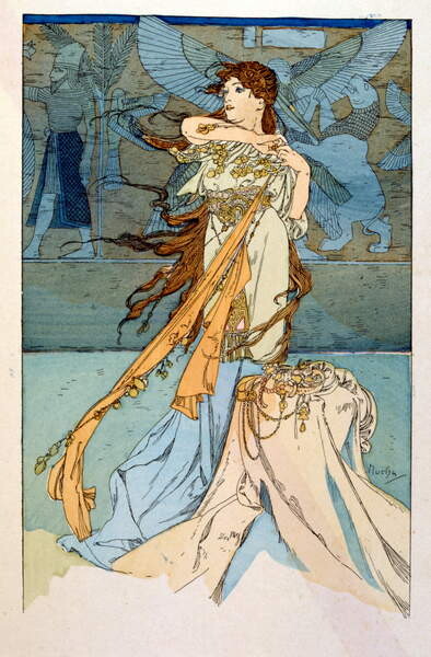 Obraz na plátně Illustration by Alphonse Mucha
