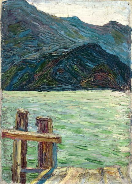 Obraz na plátně Kochelsee over the bay (1902)