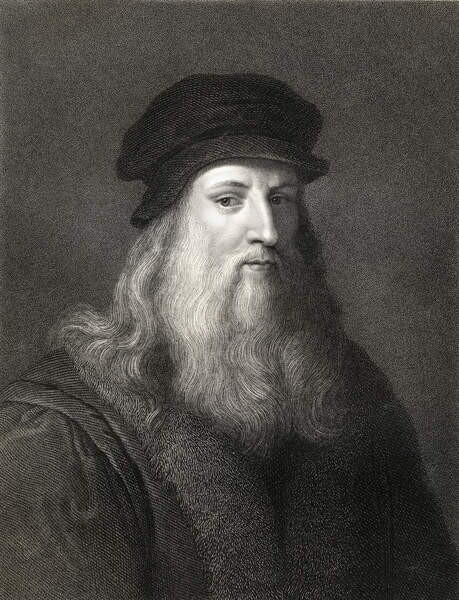 Obraz na plátně Leonardo da Vinci  engraving)