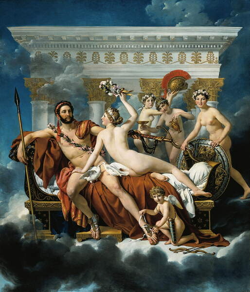 Obraz na plátně Mars disarmed by Venus and the Three Graces, 1824