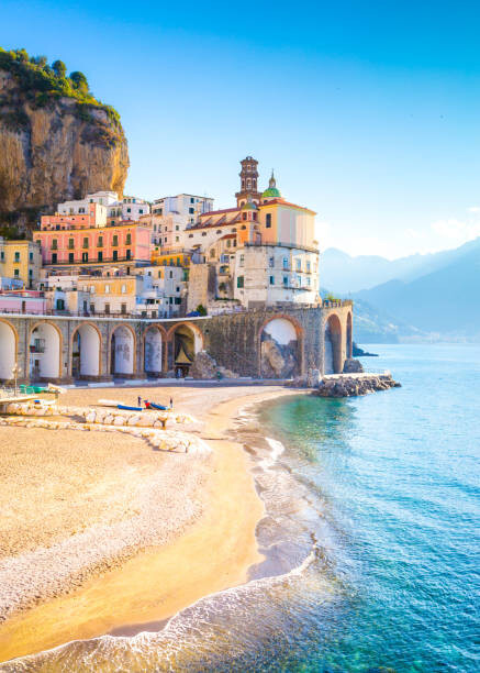 Obraz na plátně Morning view of Amalfi cityscape, Italy