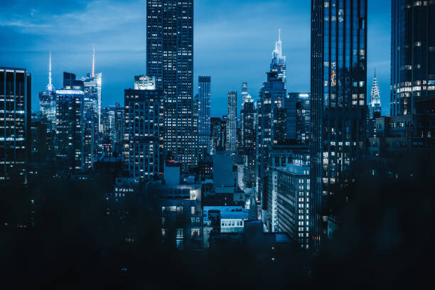 Obraz na plátně New York City, blue hour in Manhattan