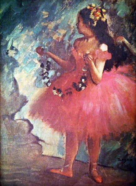 Obraz na plátně Painting titled 'Dancer in a Rose Dress'