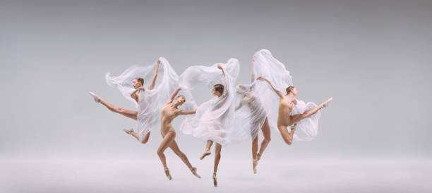 Obraz na plátně Portrait of young ballerina dancing with