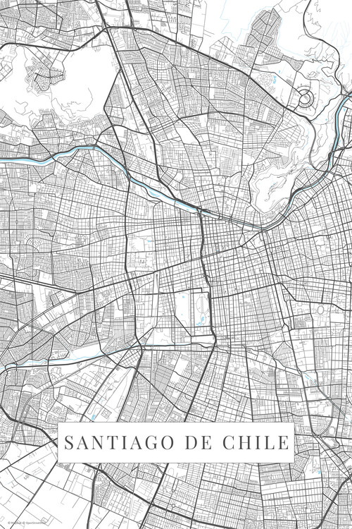 Obraz na plátně Santiago De Chile white