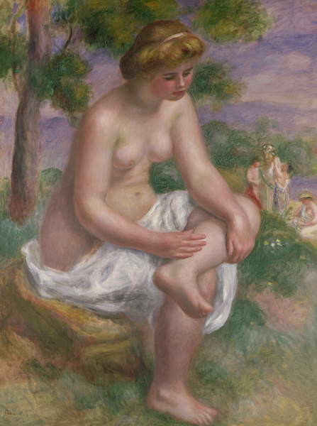 Obraz na plátně Seated Bather in a Landscape or, Eurydice