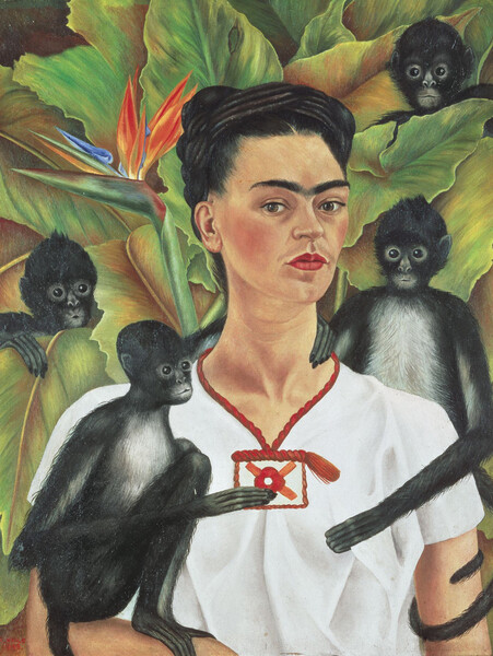 Obraz na plátně Self Portrait with Monkeys, 1943