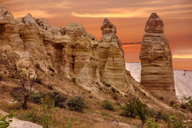 Obraz na plátně Sunset, mountain landscape, Cappadocia, Turkey.