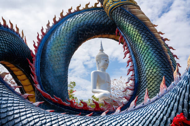 Obraz na plátně The Buddha image is seen through