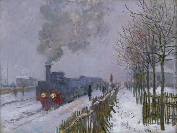 Obraz na plátně Train in the Snow or The Locomotive, 1875