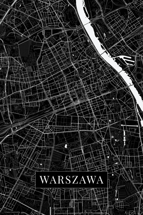 Obraz na plátně Warszawa black