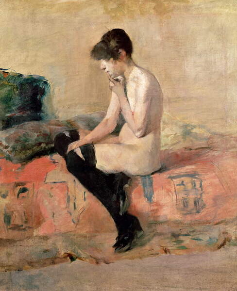 Obraz na plátně Woman Seated on a Divan