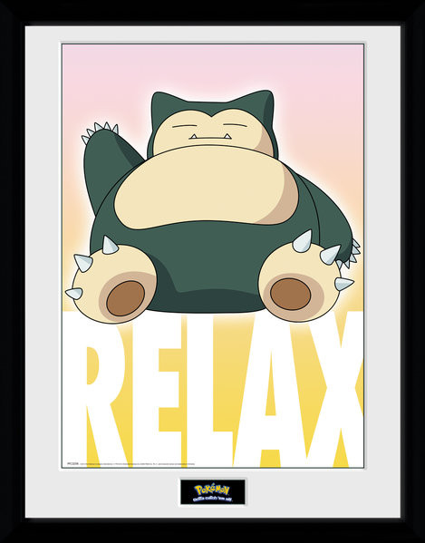 Zarámovaný plagát Pokemon - Snorlax