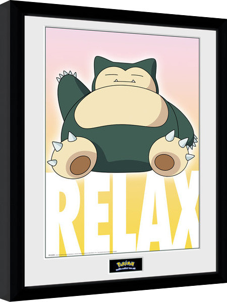 Zarámovaný plagát Pokemon - Snorlax