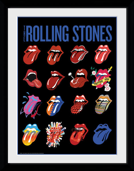Zarámovaný plagát The Rolling Stones - Tongues