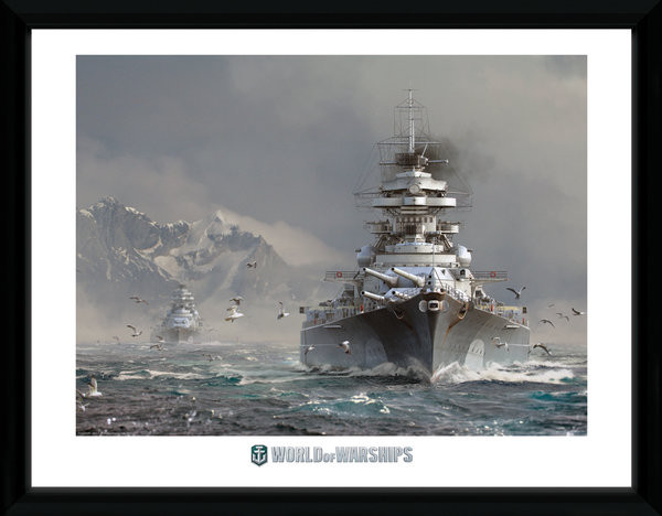 Zarámovaný plagát World Of Warships - Bismark