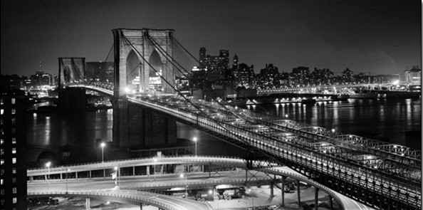 Obrazová reprodukce Brooklyn bridge at night