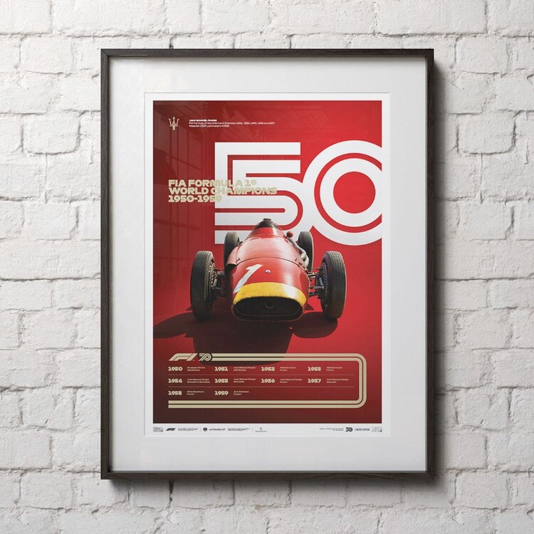 Umelecká tlač Formula 1 Decades - 50's Maserati