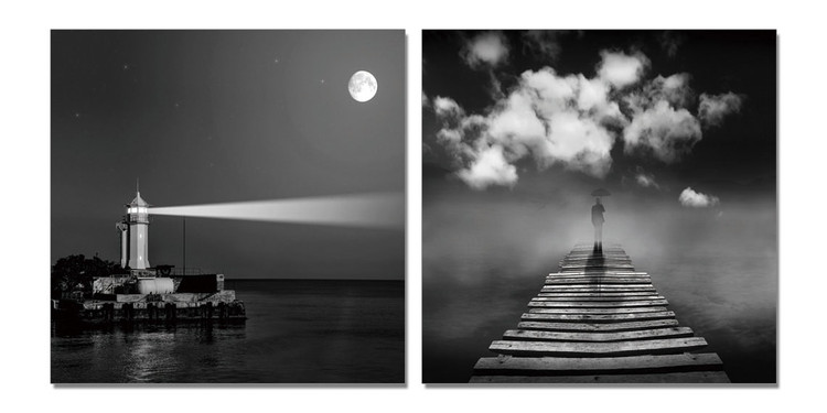 Obraz  Lighthouse gray
