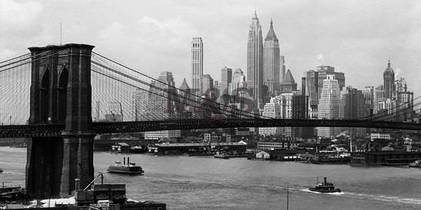 Obrazová reprodukce Manhattan skyline & bridge