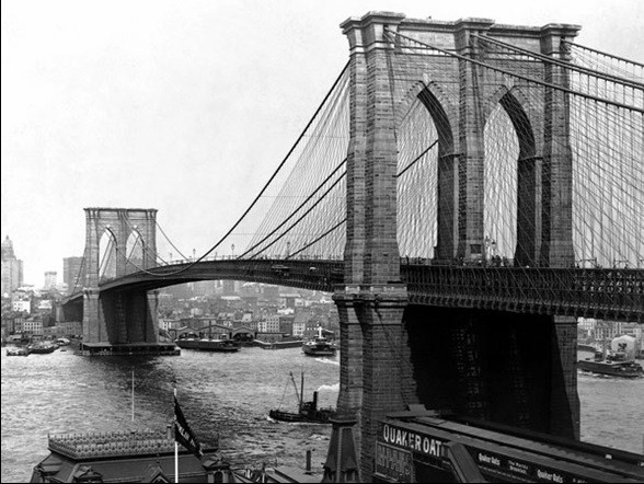 New York - Brooklyn bridge Obrazová reprodukcia