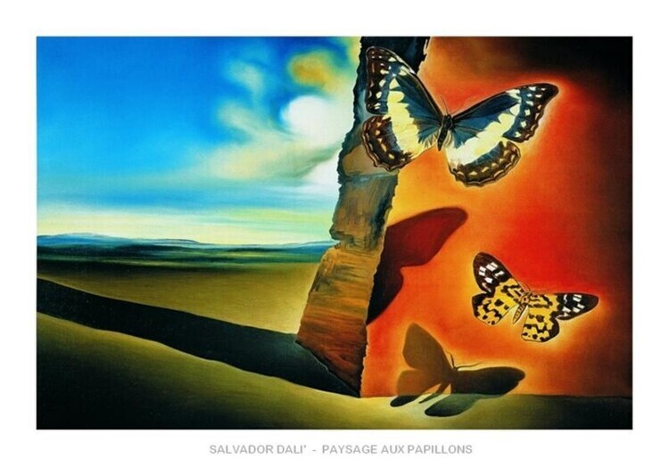 Umelecká tlač Salvador Dali - Paysage Aux Papillons