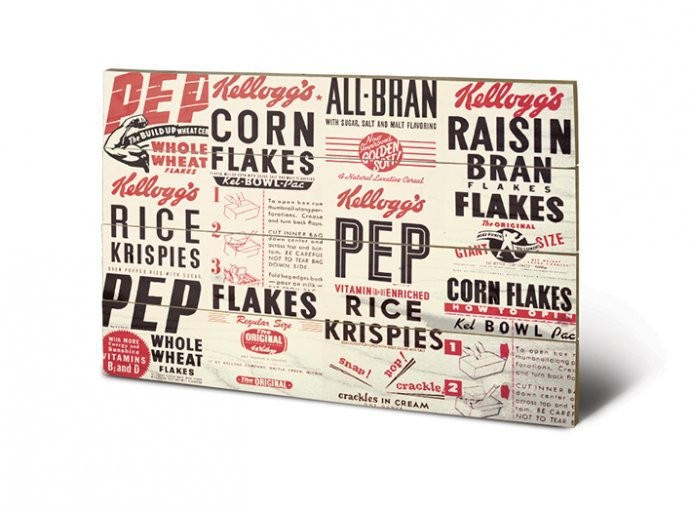 Obraz na drewnie VINTAGE KELLOGGS - box m.