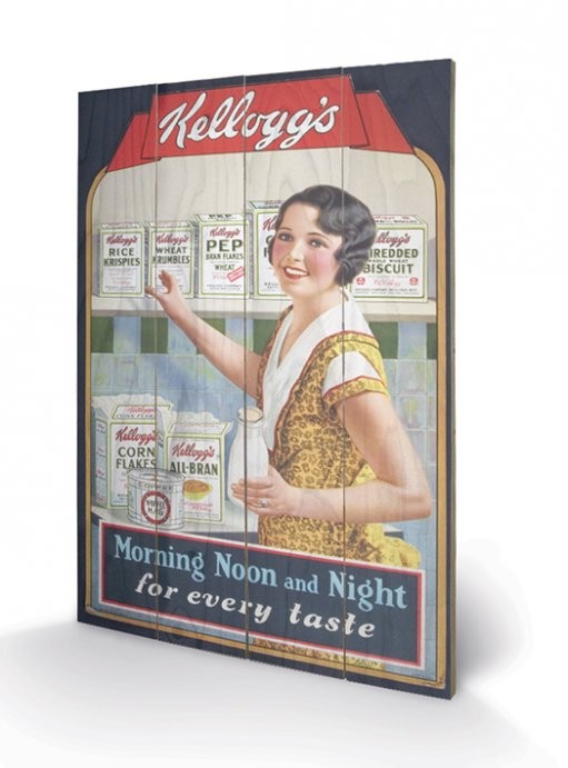 Obraz na drewnie VINTAGE KELLOGGS – morning,noon&night