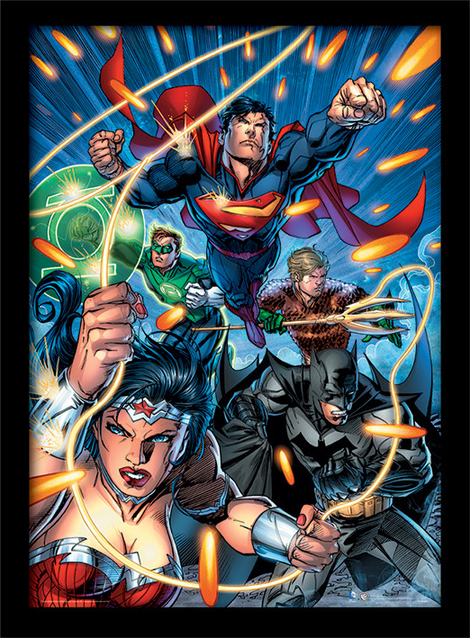 Zarámovaný plakát DC Comics - Justice League Attack