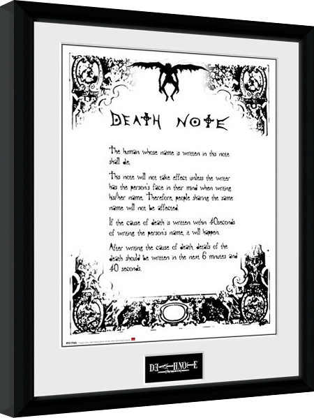 Oprawiony plakat Death Note - Death Note