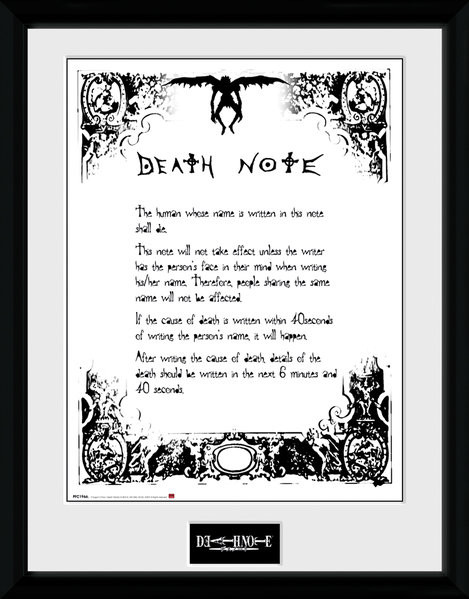 Zarámovaný plakát Death Note: Zápisník smrti - Death Note