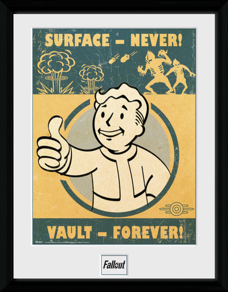 Zarámovaný plakát Fallout 4 - Vault Forever