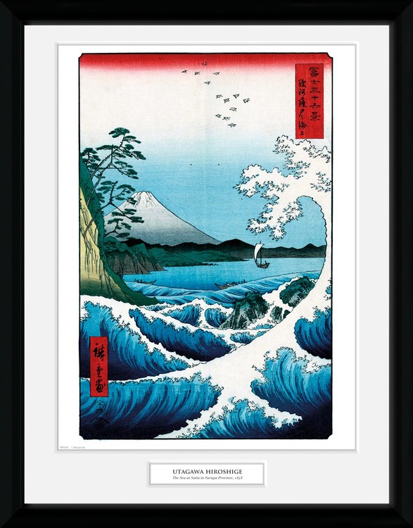 Zarámovaný plakát Hiroshige - The Sea At Satta