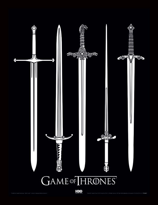 Zarámovaný plakát Hra o Trůny (Game of Thrones) - Swords