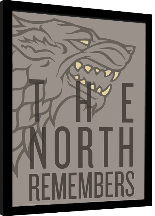 Zarámovaný plakát Hra o Trůny (Game of Thrones) - The North Remembers