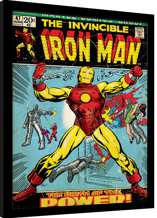 Zarámovaný plakát Iron Man - Birth Of Power