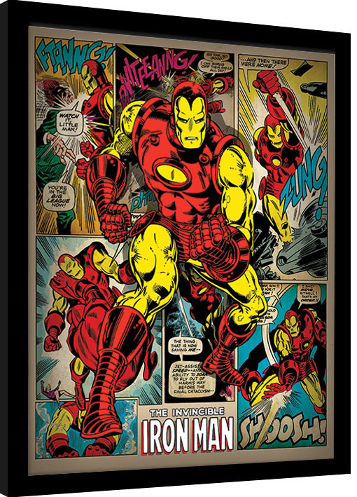 Zarámovaný plakát Iron Man - Retro