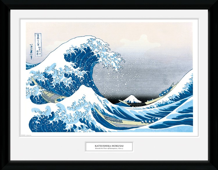 Zarámovaný plakát Kacušika Hokusai - Vlna